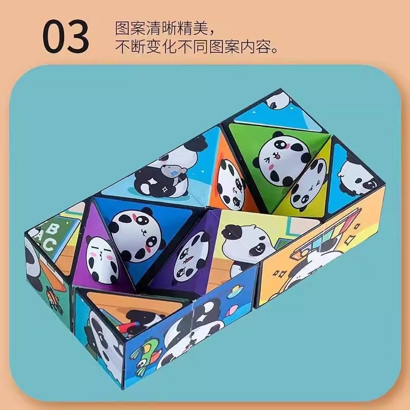 Folding And Transformable Infinite Panda Cube 3D Geometric Deformation Stress Relief Building Blocks Children'S Thinking And Educational Toy - Image 4